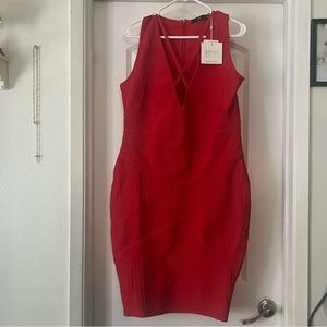 Missguided bandaged red dress